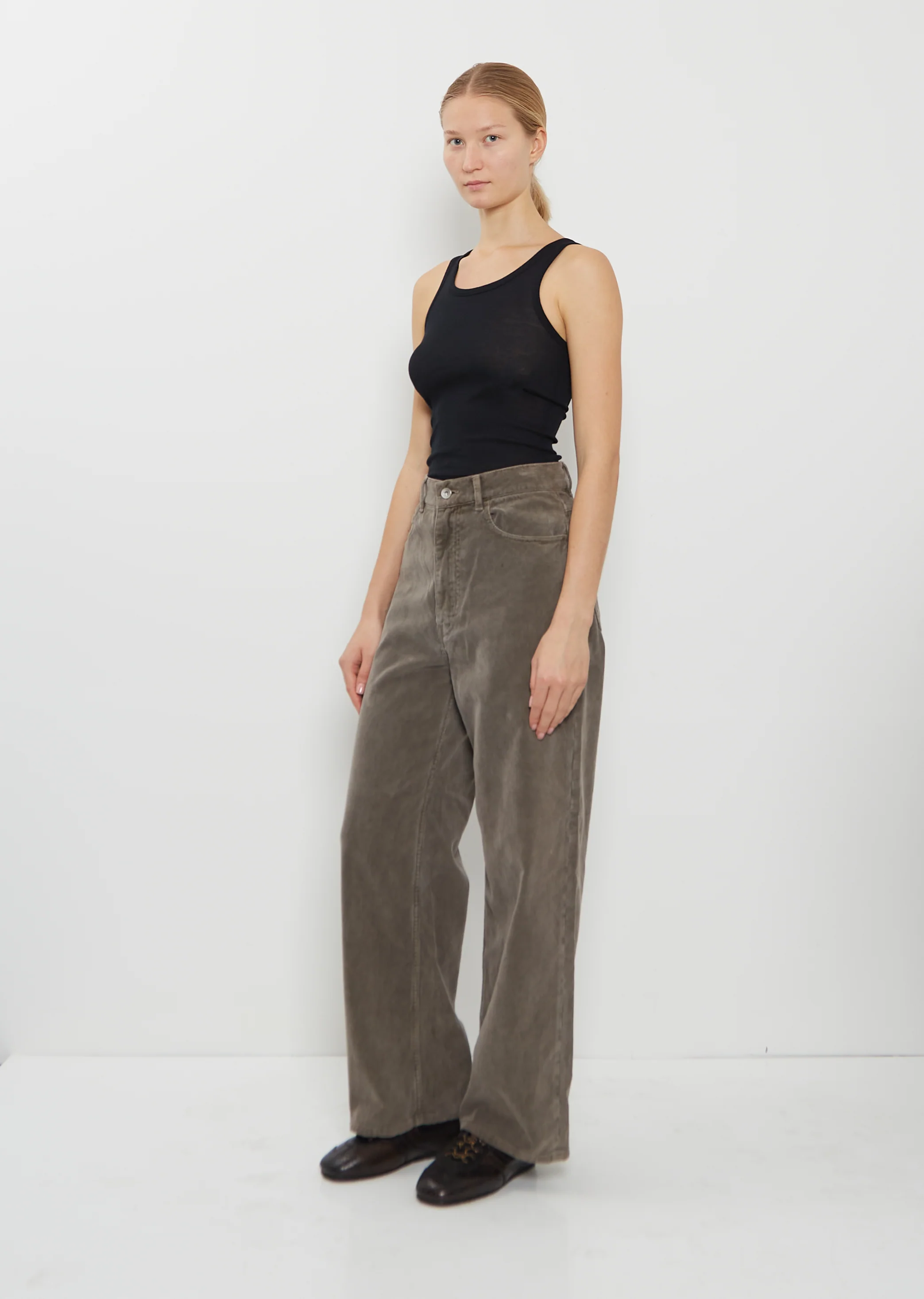 Wool Silk Soft Rib Tank — Black - Image 4