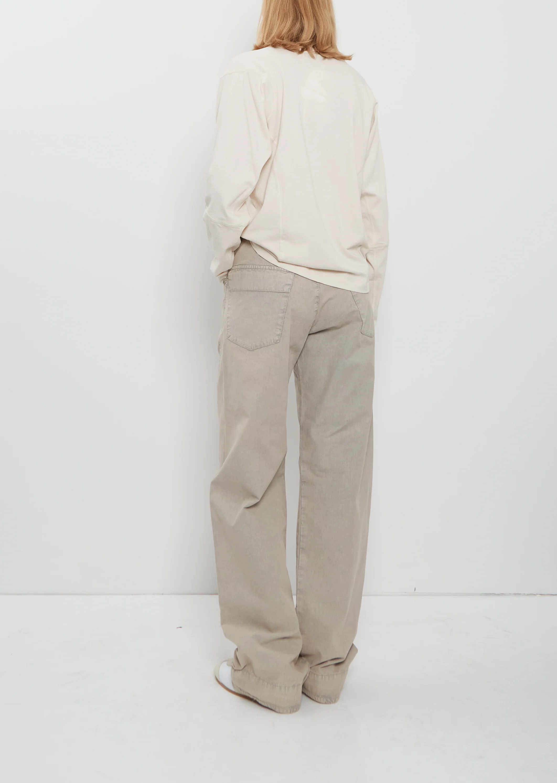 Coverstitch Long Sleeve Cotton T-Shirt - Image 3