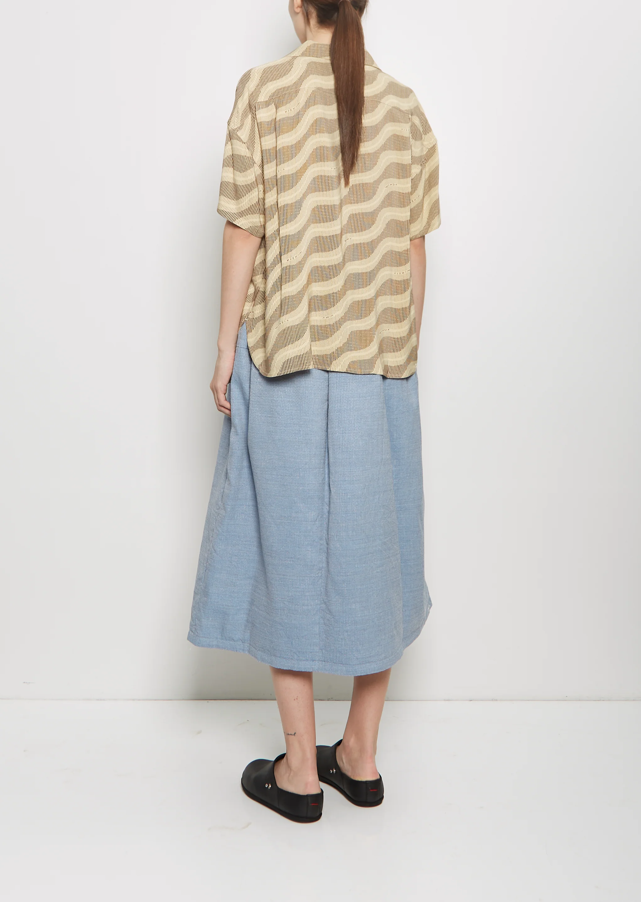 Julie Open Collar Blouse — Brown - Image 3
